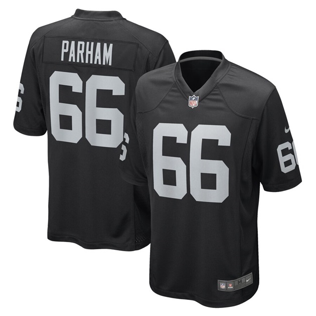 mens nike dylan parham black las vegas raiders game player jersey